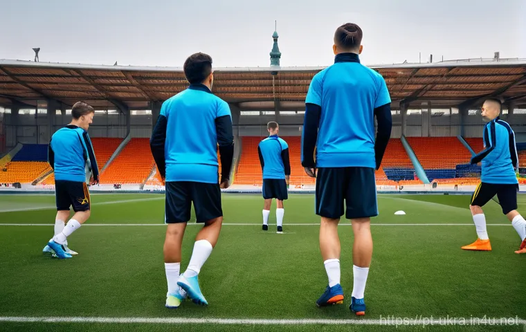 우크라이나 축구 리그 - **Prompt 1: The Resilient Match Interruption**
    "A wide shot of a Ukrainian Premier League footba...