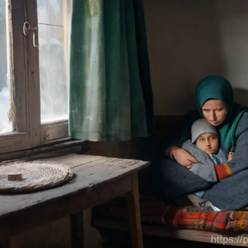 우크라이나 전쟁 상황 업데이트 - **Prompt 1: Resilience in Winter's Embrace**
"A heartwarming, realistic scene depicting a young ...
