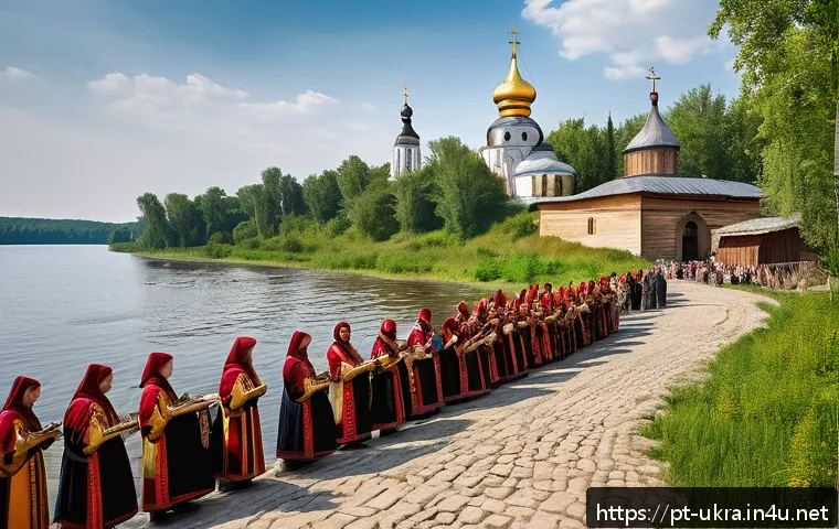 우크라이나 독립 역사 - A vibrant historical scene depicting the early medieval state of Kyivan Rus in the 10th century, sho...
