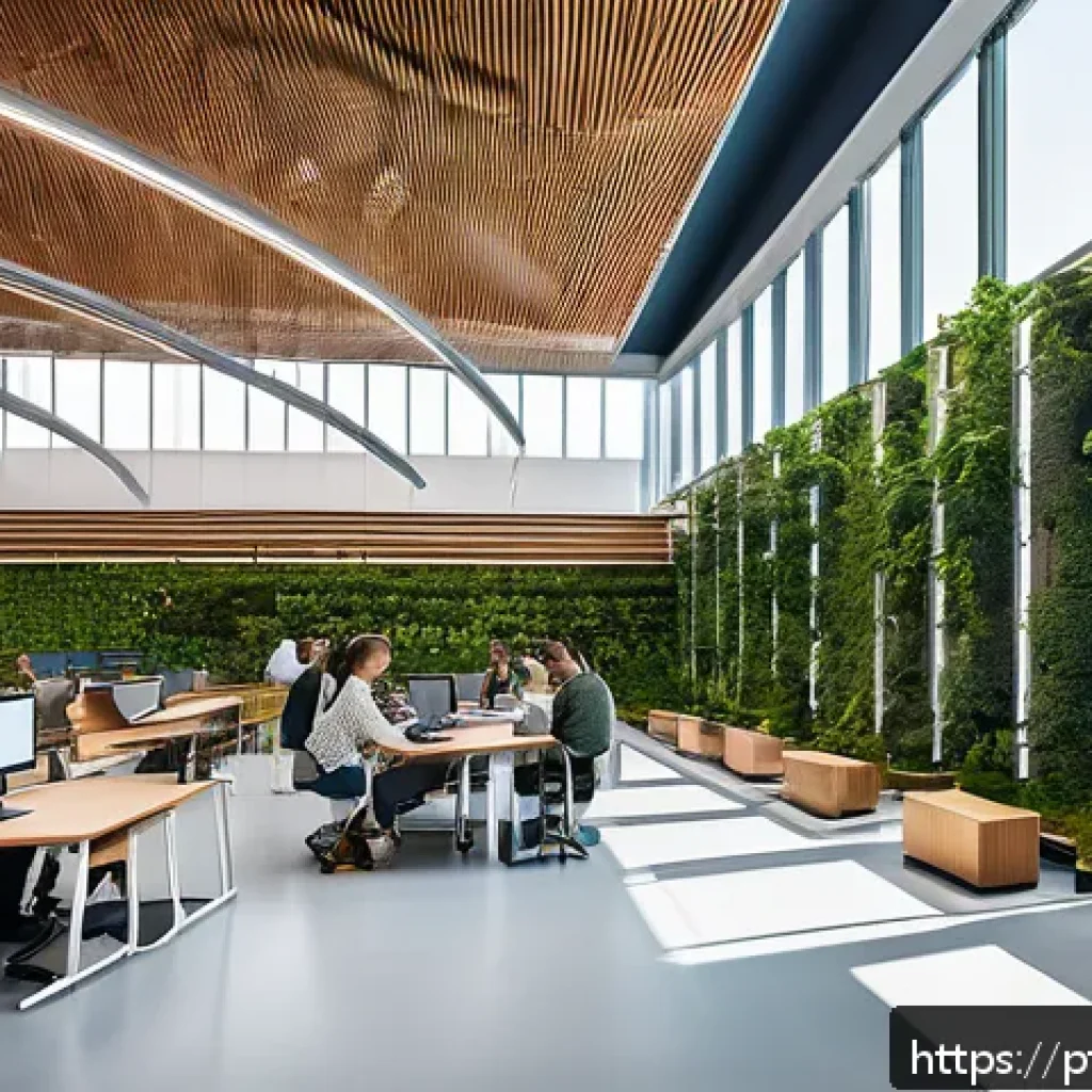 우크라이나 대학 순위 - A modern Ukrainian university campus featuring advanced digital infrastructure: sleek, spacious stud...